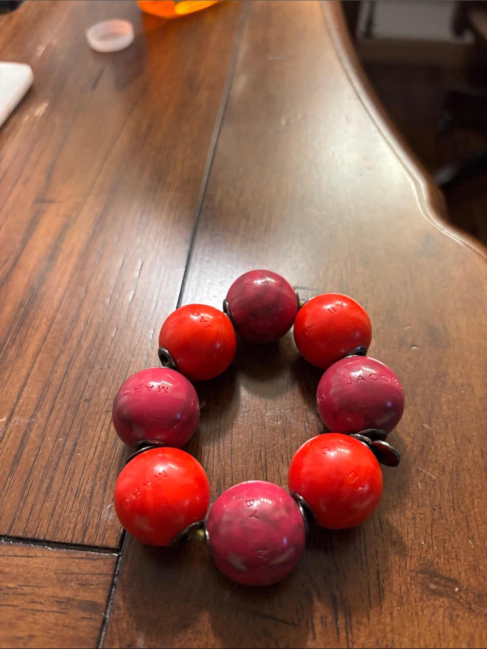 Marc Jacobs Red and Pink Chunky Bead Bracelet